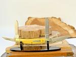 Vintage Schrade 440TY 4 Blade Whittler Pattern w/yellow composite handles--74.26