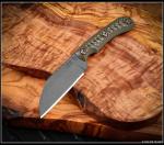 RMJ Tactical Coho Fixed Blade Knife Tungsten MagnaCut Dirty Olive G-10 w/Sheath