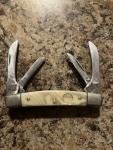 VINTAGE OWL HEAD 4 BLADE CONGRESS KNIFE SOLINGEN GERMANY - PEARL HANDLE