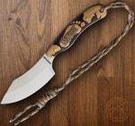 Rough Ryder Hunter Fixed Knife 3.25" Full Tang Stainless Steel Blade Wood Handle