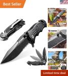 Durable 3.4'' Tactical Folding Knife with Glass Breaker - Ultimate Outdoor Tool