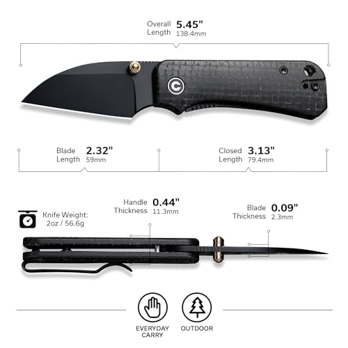 CIVIVI Small Wharncliffe Pocket Knife, Baby Banter EDC