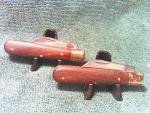 Lot of 2 Vintage Sodbuster Style Pakistan Work Knives w/Hardwood Handles, 3-1/2"