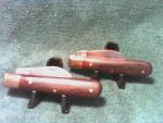 Lot of 2 Vintage Sodbuster Style Pakistan Work Knives w/Hardwood Handles, 3-1/2"