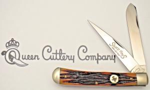 Vintage QUEEN #19 Trapper ACSB Bovine Bone Handles - SHARP FANS 2009 Knife & Box
