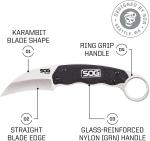 Black Gambit Fixed Blade Karambit Knife – 2.6 Inch Full Tang Self-Defense Tool