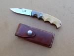 Vintage Al Mar 1006 Buzzard Knife with Nice Yellow Micarta