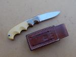 Vintage Al Mar 1006 Buzzard Knife with Nice Yellow Micarta