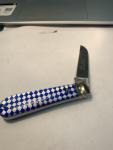 Vintage Winchester Trademark Blue Checkered Swayback Wharncliffe Knife NICE