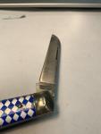 Vintage Winchester Trademark Blue Checkered Swayback Wharncliffe Knife NICE