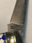 Vintage Winchester Trademark Blue Checkered Swayback Wharncliffe Knife NICE