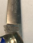 Vintage Winchester Trademark Blue Checkered Swayback Wharncliffe Knife NICE