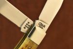 VINTAGE CASE XX USA 2 DOT 1998 BROWN JIGGED BONE TRAPPER KNIFE 6254 SS (30168)