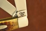 VINTAGE CASE XX USA 2 DOT 1998 BROWN JIGGED BONE TRAPPER KNIFE 6254 SS (30168)