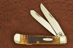 VINTAGE CASE XX USA 2 DOT 1998 BROWN JIGGED BONE TRAPPER KNIFE 6254 SS (30168)