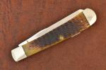 VINTAGE CASE XX USA 2 DOT 1998 BROWN JIGGED BONE TRAPPER KNIFE 6254 SS (30168)