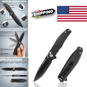 Tactical Folding Knife 4.5 Inch G10 Handle Strong D2 Steel Blade for Survival