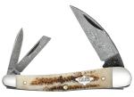 Case xx Knife Seahorse Whittler 77464 Damascus Vintage Bone 1/1400 Pocket Knives