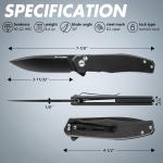 Tactical Folding Knife 4.5 Inch G10 Handle Strong D2 Steel Blade for Survival