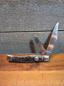 vintage USA Imperial Stainless Pocket Knife Black  2-Blades 