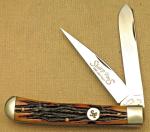 Vintage QUEEN #19 Trapper ACSB Bovine Bone Handles - SHARP FANS 2009 Knife & Box
