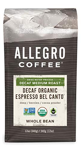 Allegro Organic Decaf Espresso Bel Canto Whole Bean, 12 oz