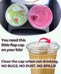 25 Pack Clear Plastic Cups with Sip Lids