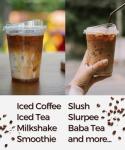 25 Pack Clear Plastic Cups with Sip Lids