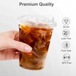 100 Pack 16 oz Clear Plastic Cups with Lids