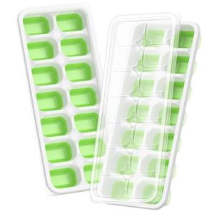 Stackable Ice Cube Trays with Lids - 2 Packs