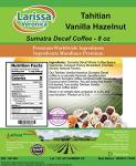 Tahitian Vanilla Hazelnut Decaf Coffee Beans 8 oz