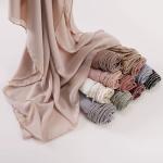 Silk-Like Coffee Muslim Hijab with Bead Chain