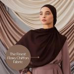 Modest Instant Chiffon Hijab in Coffee Brown