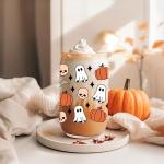 Spooky Pumpkin Ghost Halloween Coffee Tumbler 16 oz