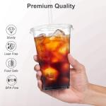 100 Pack Clear Plastic Cups with Lids and Straws