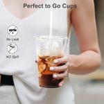 100 Pack Clear Plastic Cups with Lids and Straws