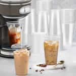 100 Pack Clear Plastic Cups with Lids and Straws