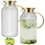 Buaic 2-Pack Glass Pitcher with Yellow Handle