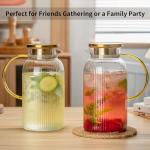 Buaic 2-Pack Glass Pitcher with Yellow Handle
