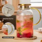 Buaic 2-Pack Glass Pitcher with Yellow Handle