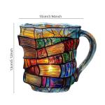 3D Painted Book Mug with Spoon for Coffee