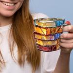 3D Painted Book Mug with Spoon for Coffee