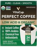 VitaCup Low Acid Instant Dark Roast Coffee Packets