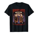 Worship Coffee Dark Lord Retro Humor T-Shirt
