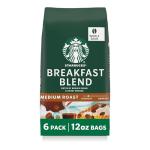 Starbucks Breakfast Blend Whole Bean Coffee, 12 oz