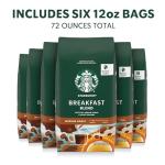 Starbucks Breakfast Blend Whole Bean Coffee, 12 oz