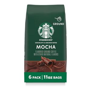 Starbucks Mocha Ground Coffee, 11 oz Bags, 6 Pack