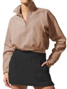 Women's Lightweight Cropped Zip-Up Running Hoodie