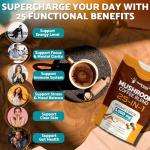 Organic Instant Mushroom Coffee - 90 Servings Mix