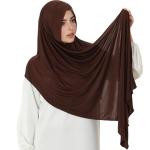 Shiny Rhinestone Coffee Instant Hijab for Women